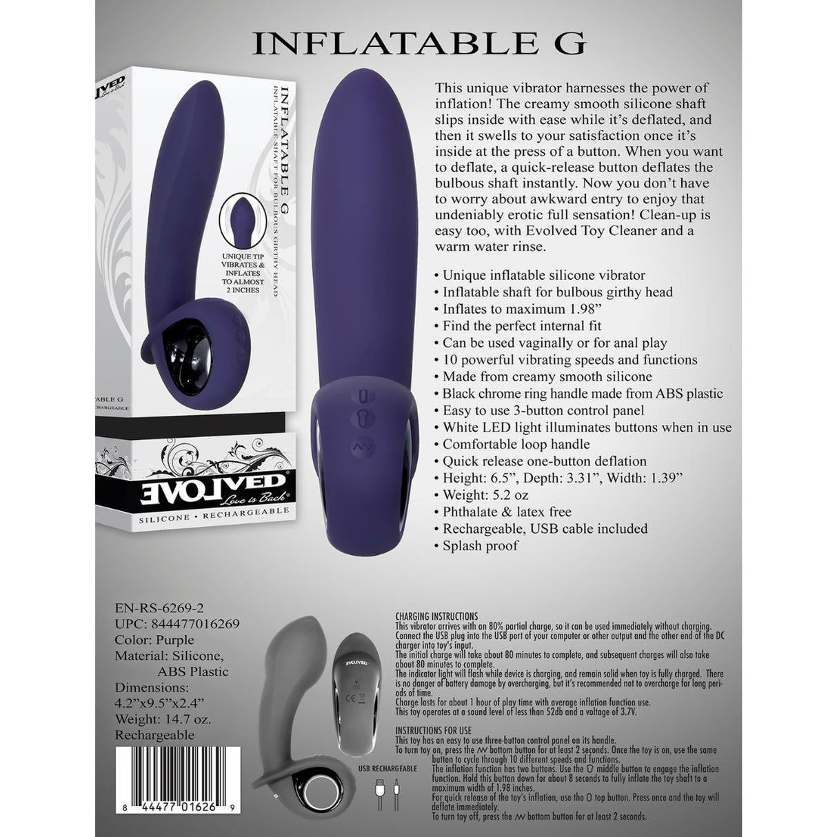 Inflatable G Rechargeable Vibrator