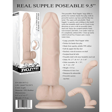 Real Supple Poseable 9.5 Inch Dildo