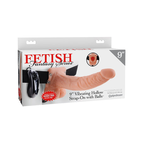 Fetish Fantasy Series Vibrating Hollow Strap-On Dildo with Balls