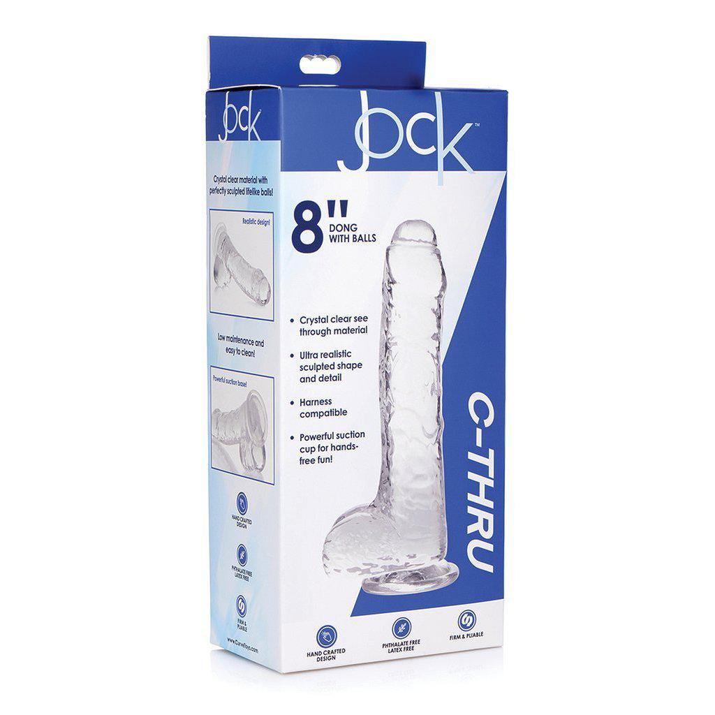Jock C-thru 8 Inch Slim Dildo with Balls