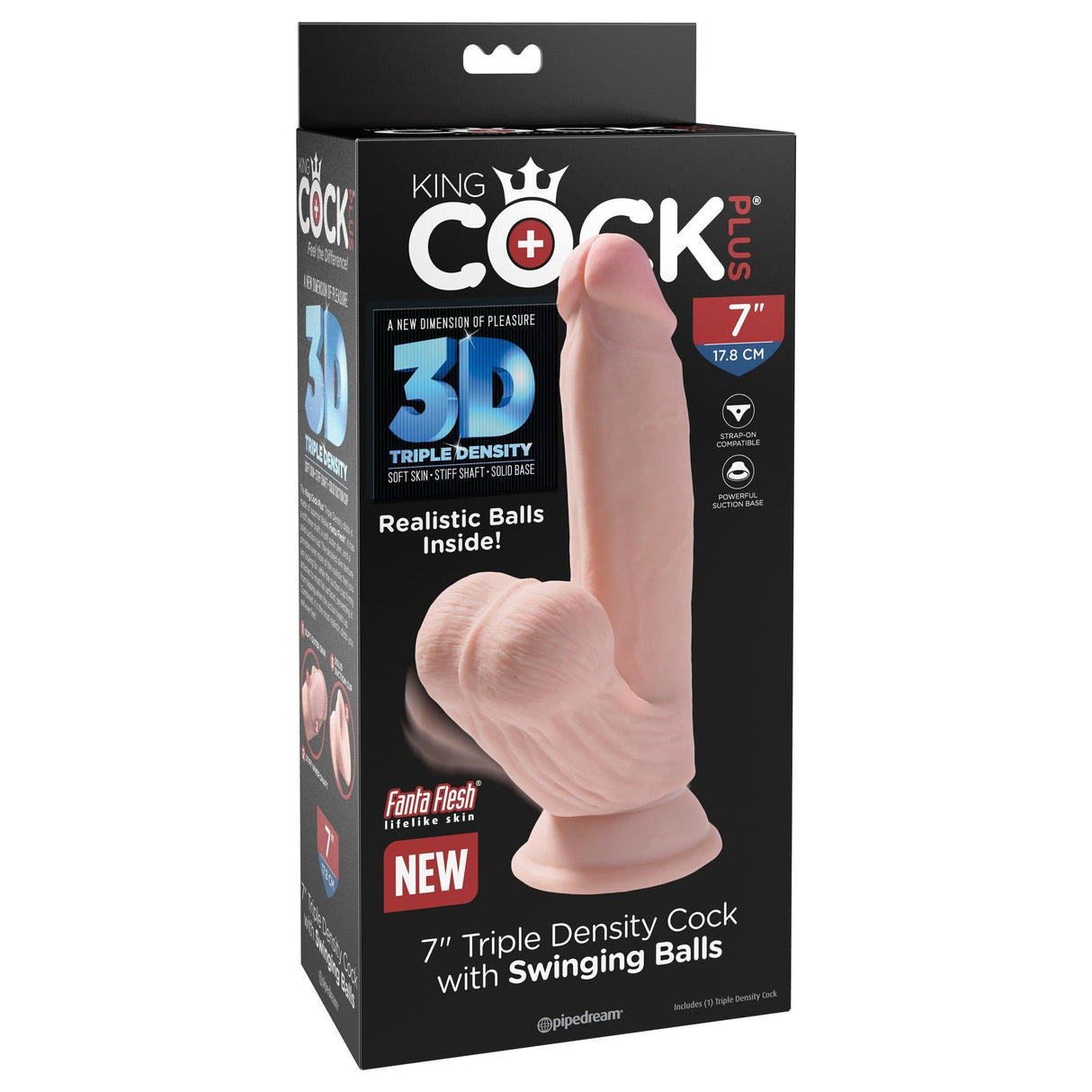 King Cock Triple Density Dildo with Swinging Balls