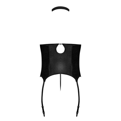 Lust Mistress Cupless Corset, Collar, Garters & G-String