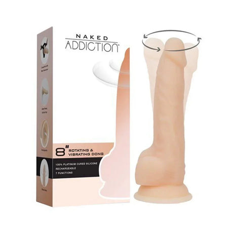 Naked Addiction 8 Inch Rotating & Vibrating Dildo