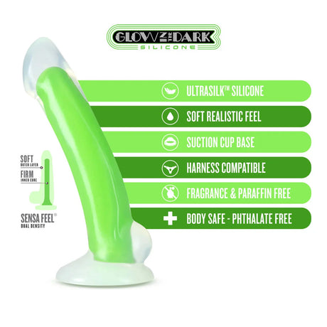 Neo Elite Glow in the Dark Omnia 7 Inch Dual Density Dildo