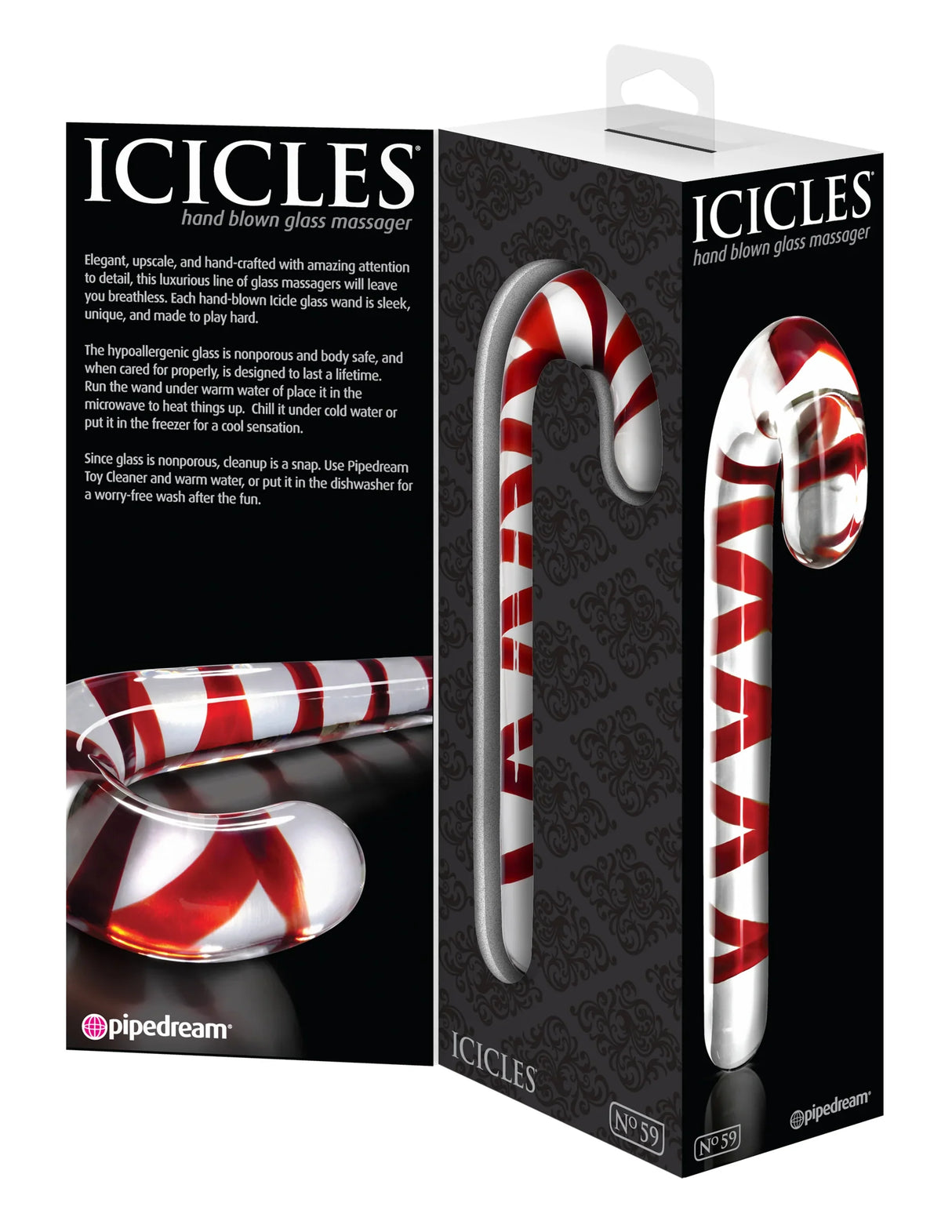 Candy Cane Glass Dildo