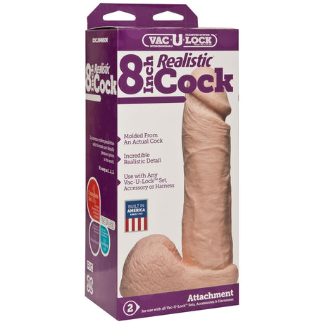 Vac-U-Lock 8 inch Strap On Dildo