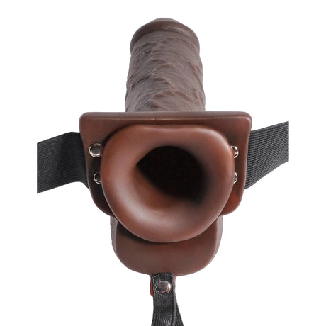 9 Inch Hollow Squirting Strap-On with Balls