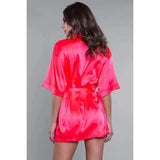 BeWicked Hot Pink Satin Robe - Queen