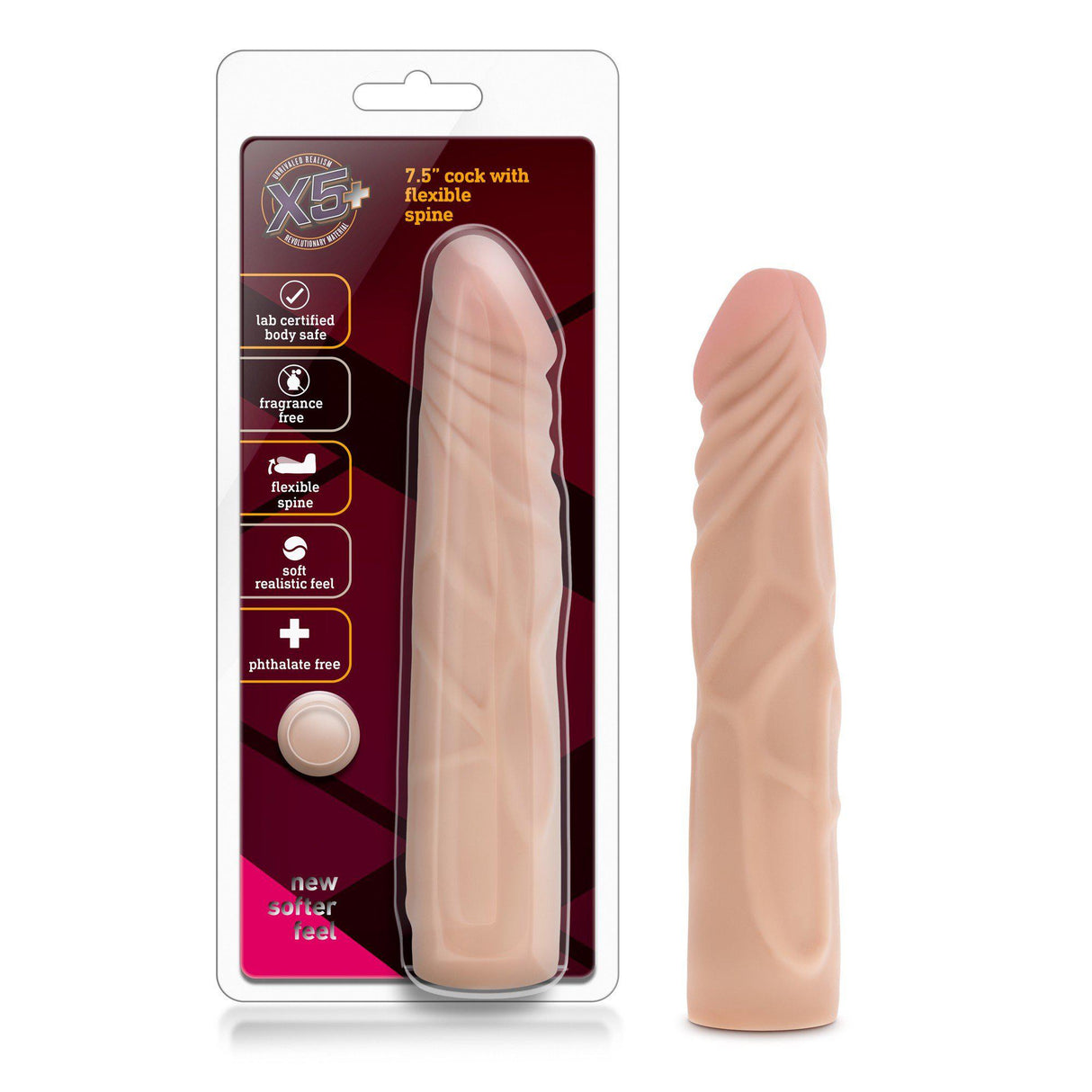 Blush X5 Plus 7.5 Inch Cock with Flexible Spine