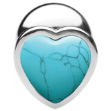 Booty Sparks Gemstones Turquoise Heart Anal Plug