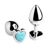 Booty Sparks Gemstones Turquoise Heart Anal Plug