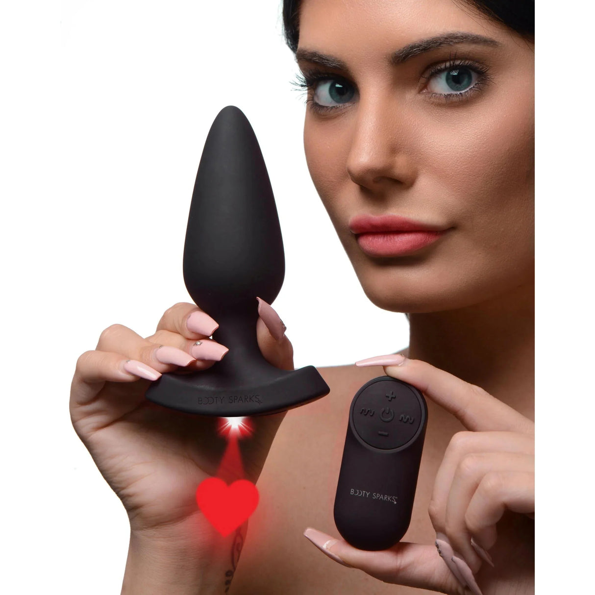 Booty Sparks Laser Heart Anal Plug with Remote