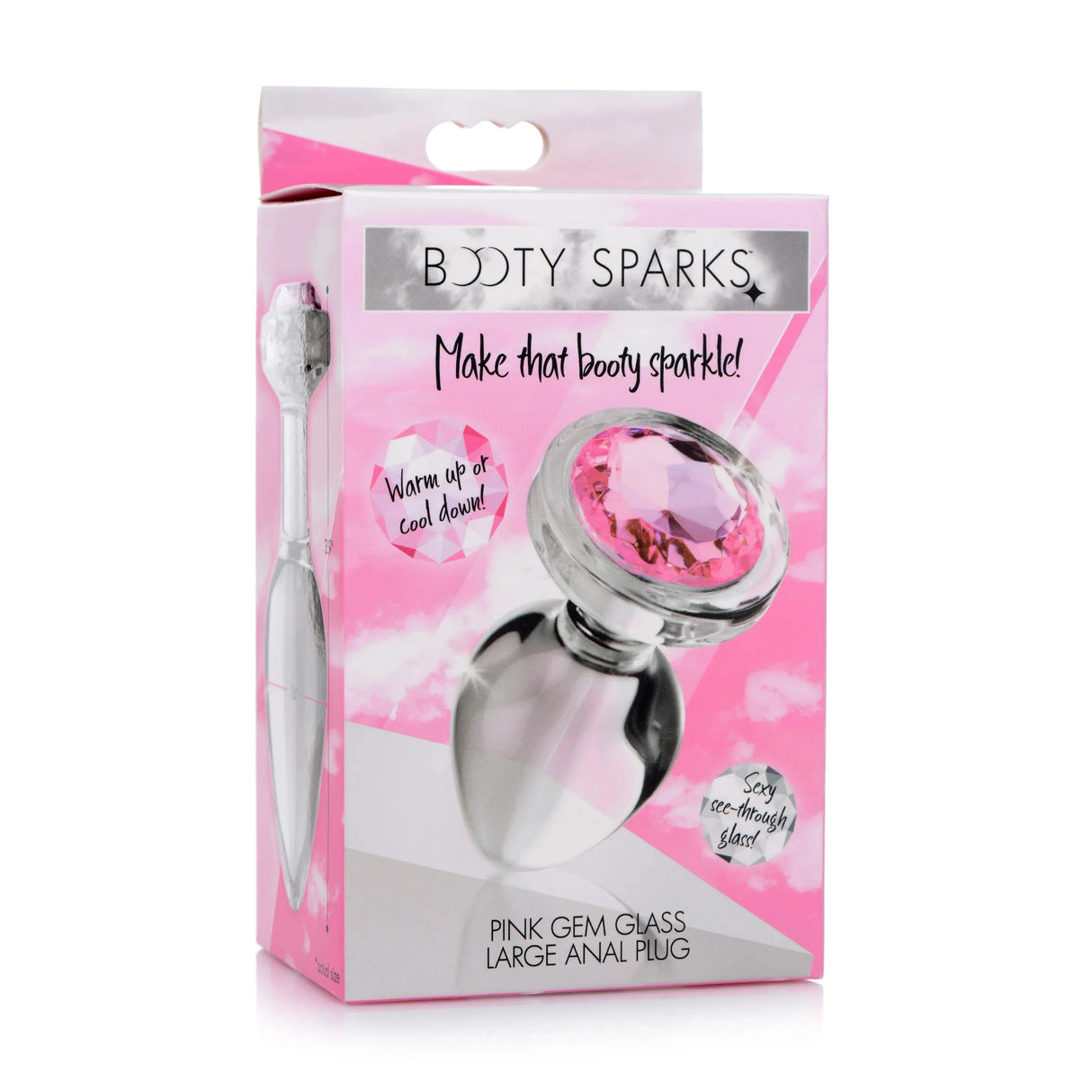 Booty Sparks Pink Gem Glass Anal Plug