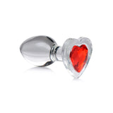 Booty Sparks Red Heart Gem Glass Anal Plug