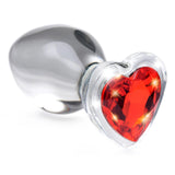 Booty Sparks Red Heart Gem Glass Anal Plug