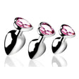 BootySparks Pink Heart Gem Anal Plug Set