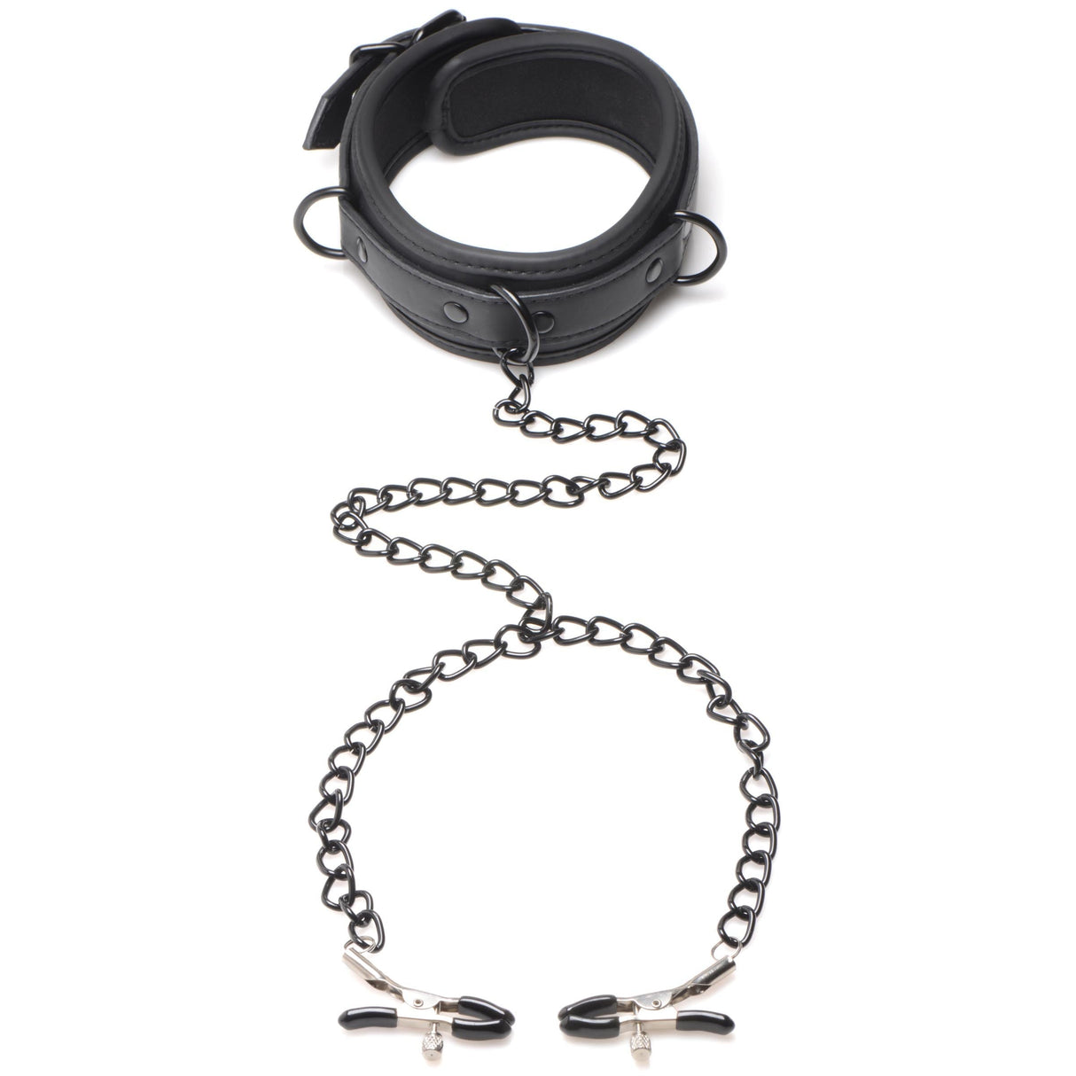 Collared Temptress Collar with Nipple Clamps