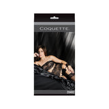Coquette Play Darque Stretch Lace Bandeau Top, Gartrbelt, Mask & Cuffs