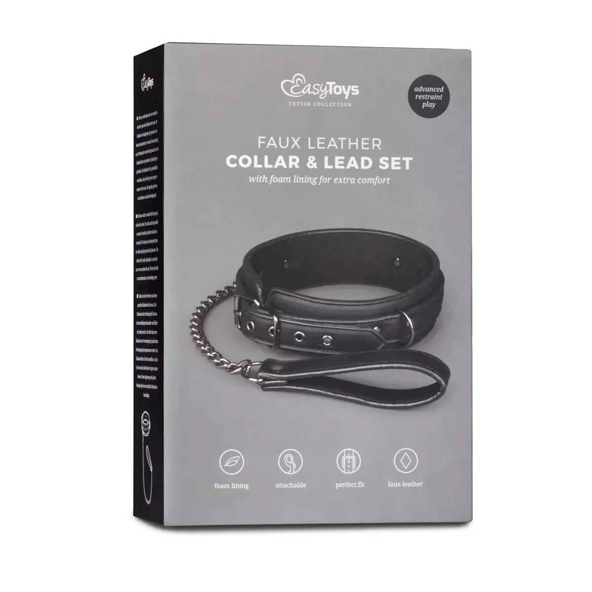 Easy Toys Fetish Faux Leather Collar with Leash