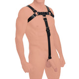 English Bull Dog Leather Chest Harness with Cock Strap