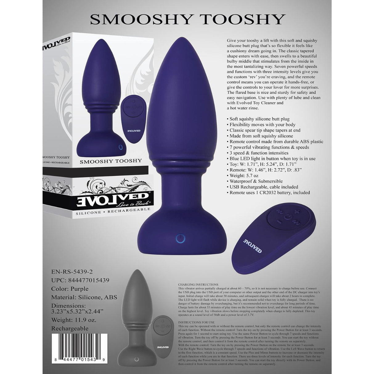 Evolved Smooshy Tooshy Rechargeable Plug