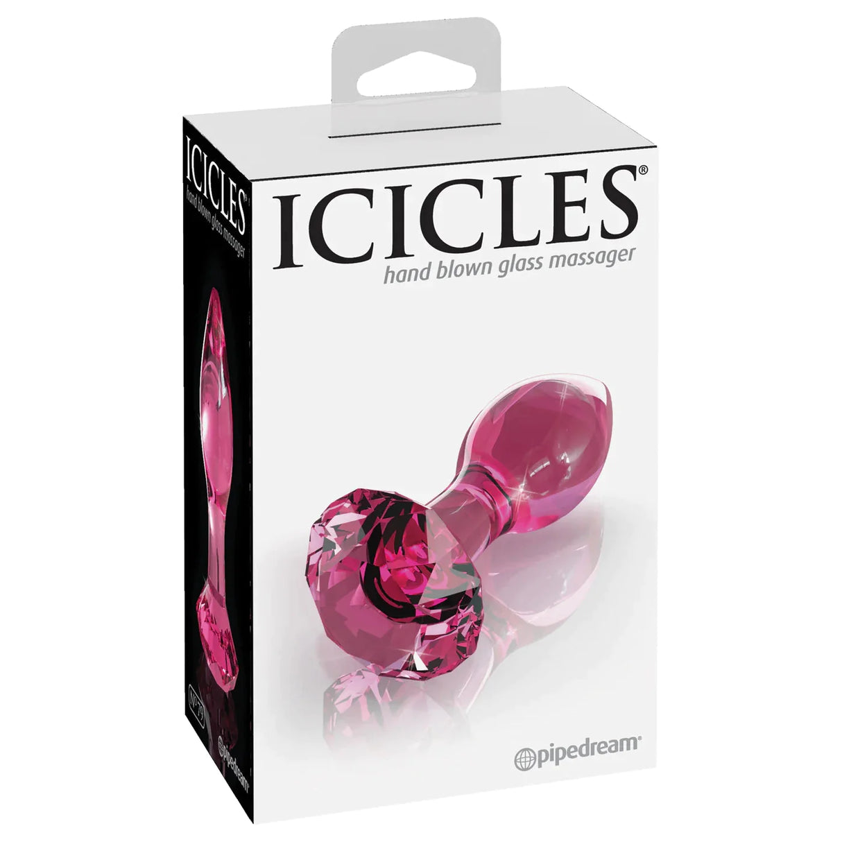 Icicles No. 79 Glass Diamond Butt Plug - Pink