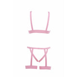 Kitten Teaser Strappy Open Cup Bra & Open Panty with Straps