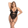 Lace Teddy with Garter Belt & Adjustable Crotch Closure