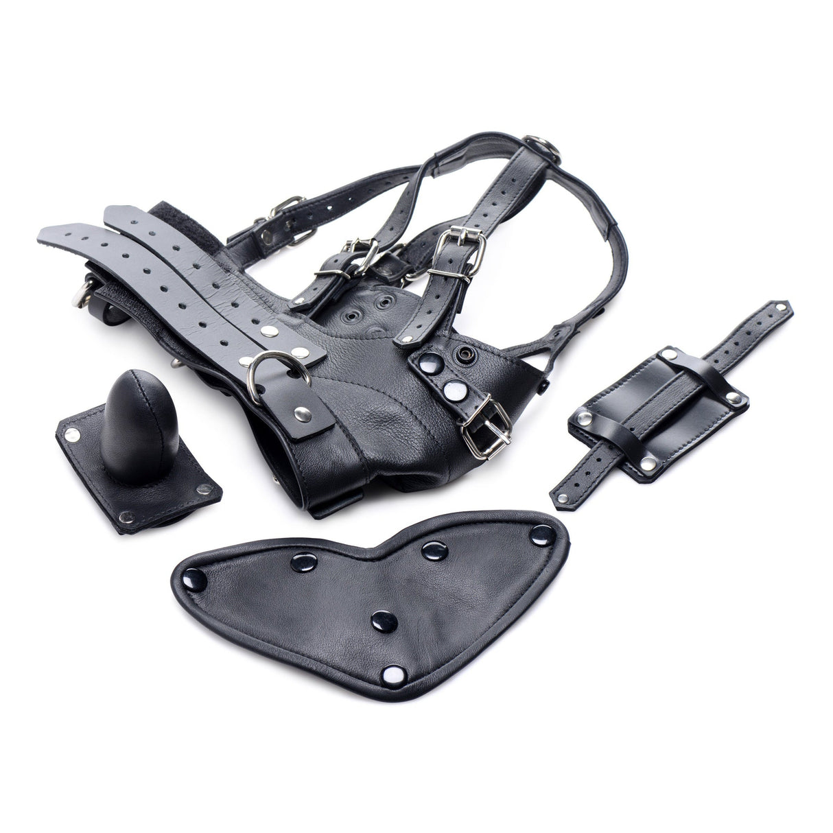 Leather Head Harness with Removeable Gag
