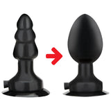 Lux Fetish 4" Inflatable Vibrating Butt Plug W-Suction Base