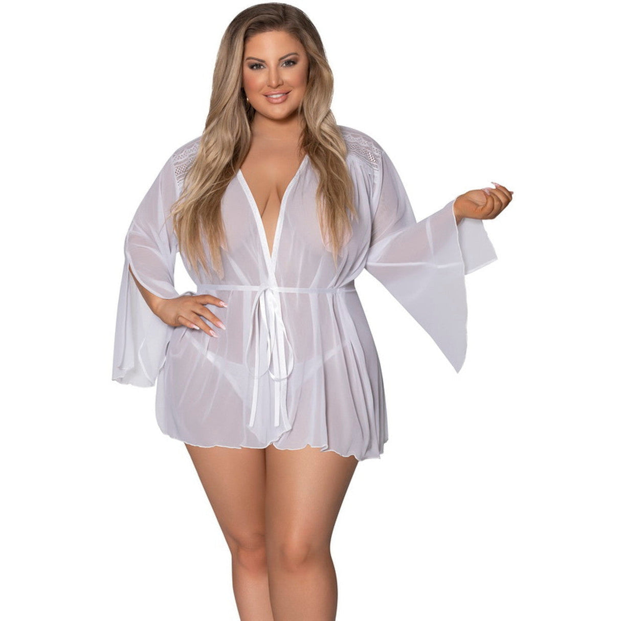 Modern Romance Flowing Short Robe - Queen