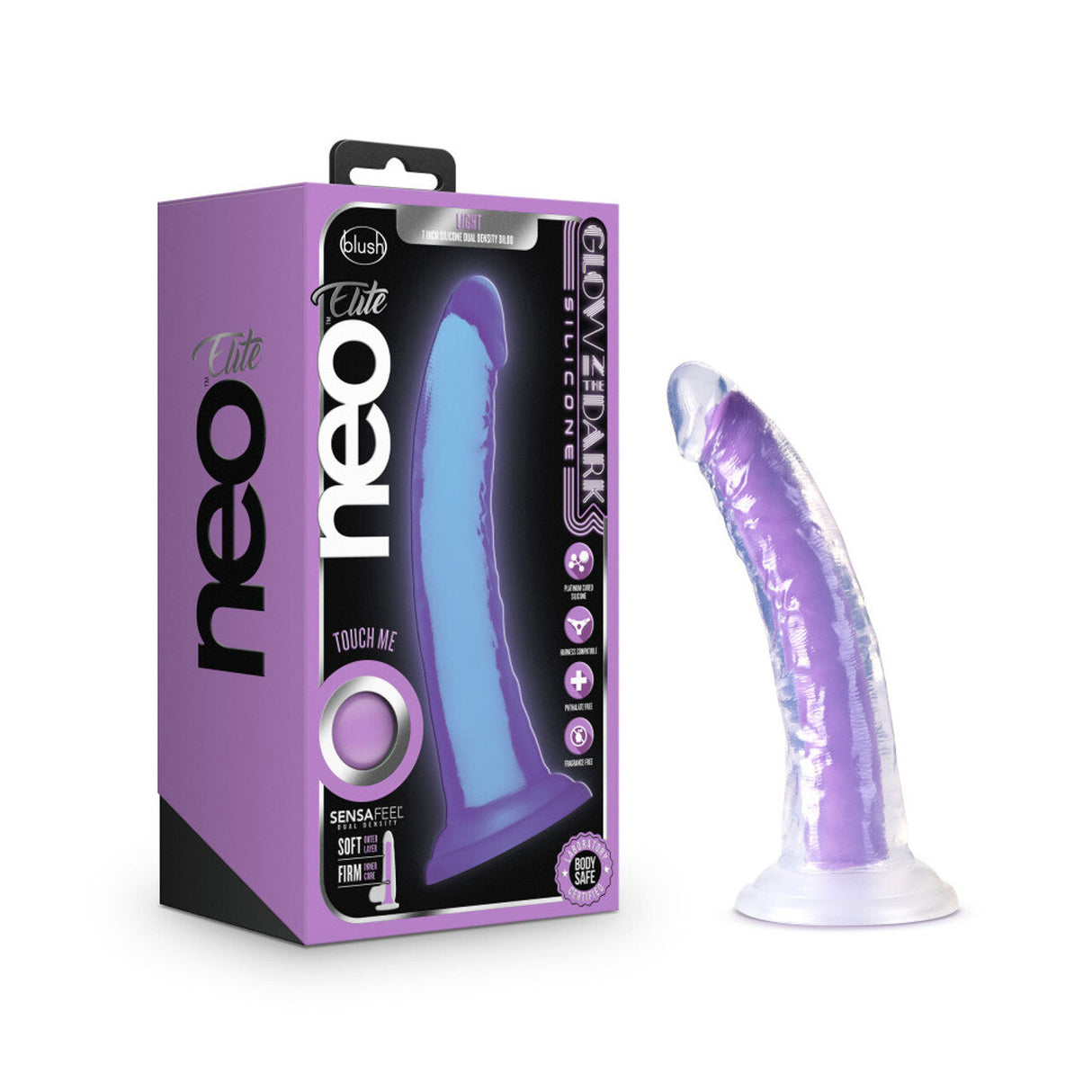 Neo Elite Glow In The Dark 7 Inch Silicone Dildo