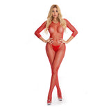 Pink Lipstick Risque Crotchless Bodystocking