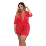 Red Lace Robe with Matching G-String - Queen