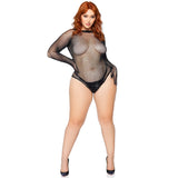 Rhinestone Snap Crotch Gloved Bodysuit - Queen