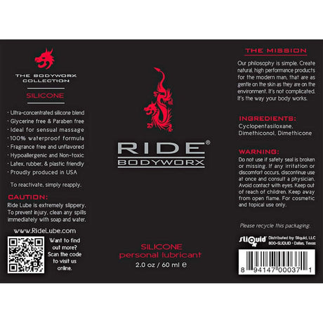 Ride Bodyworx Silicone Based Lubricant - 2oz