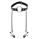 Seize O-Ring Gag with Nipple Clamps