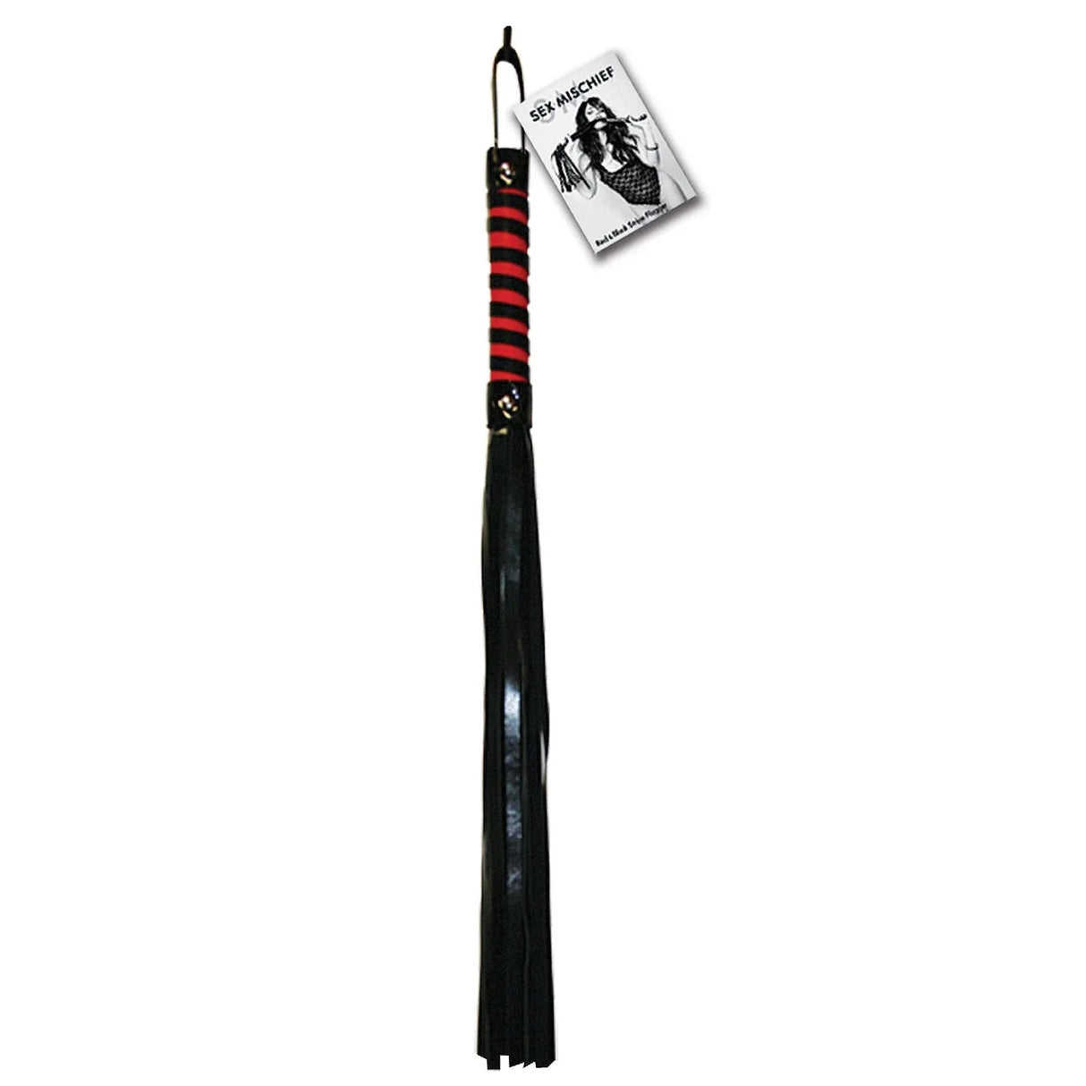 Sex & Mischief Red and Black Stripe Flogger