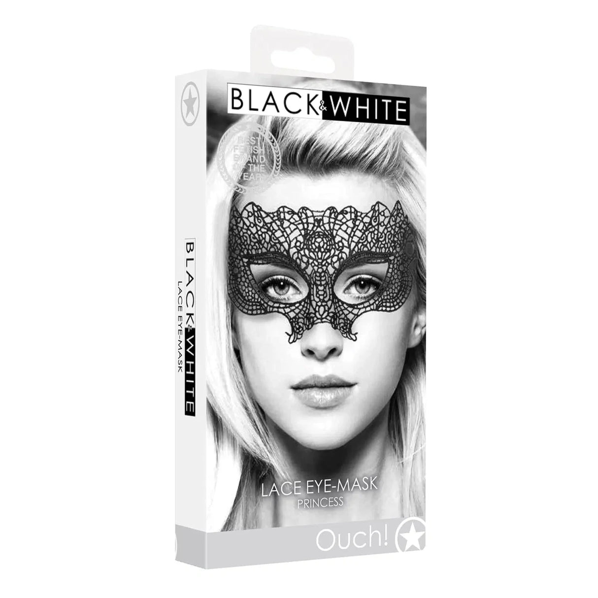 Shots Ouch Black & White Lace Eye Mask