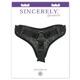 Sincerely Black Lace Strap-On Harness