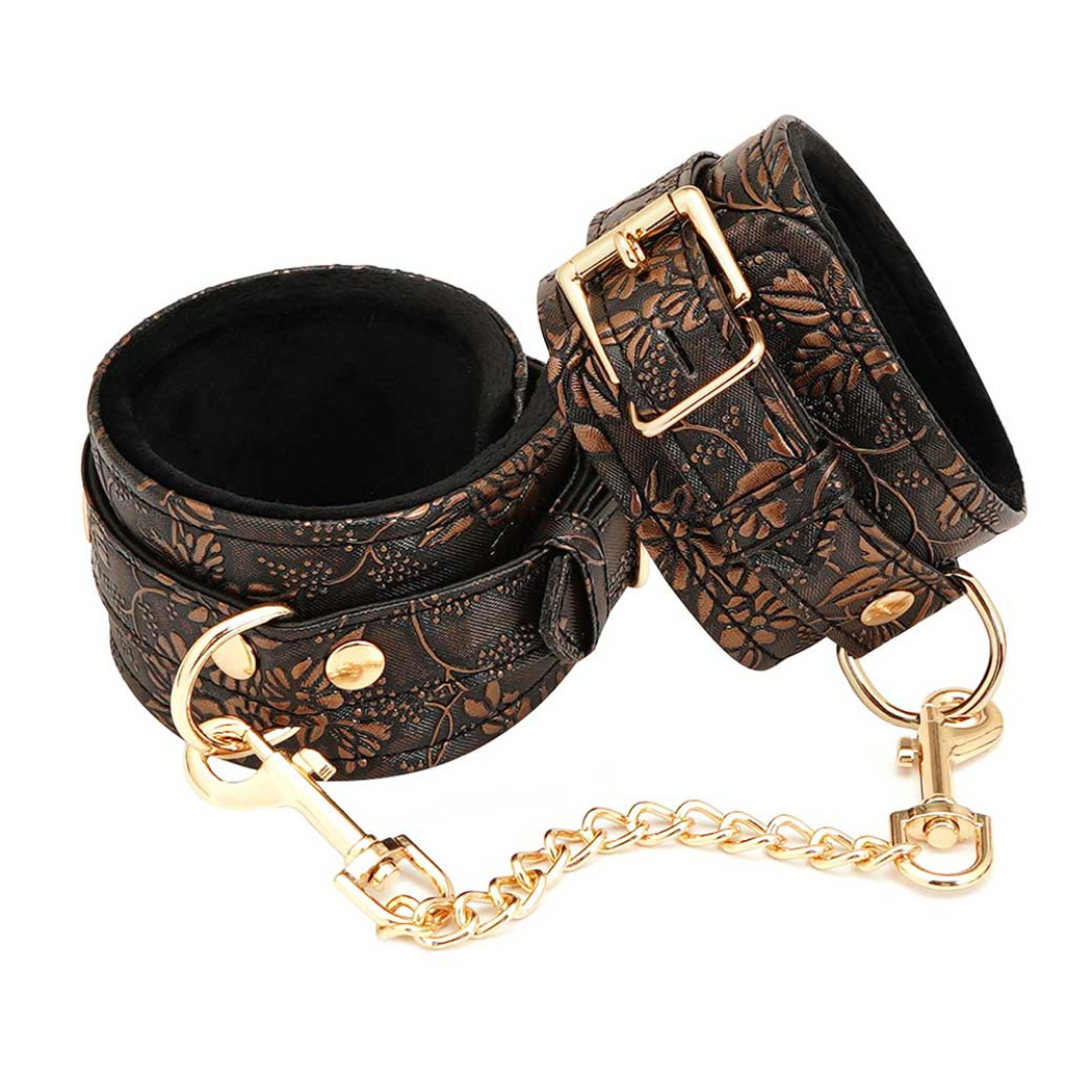 Spartacus Faux Fur Lined Wrist Restraint Cuffs