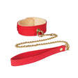 Spartacus Plush Lined Pu Collar & Chained Leash