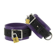 Strict Leather Deluxe Black and Purple Locking Ankle Cuffs
