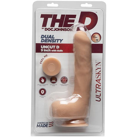 The D Uncut 9 Inch ULTRASKYN Dildo with Balls