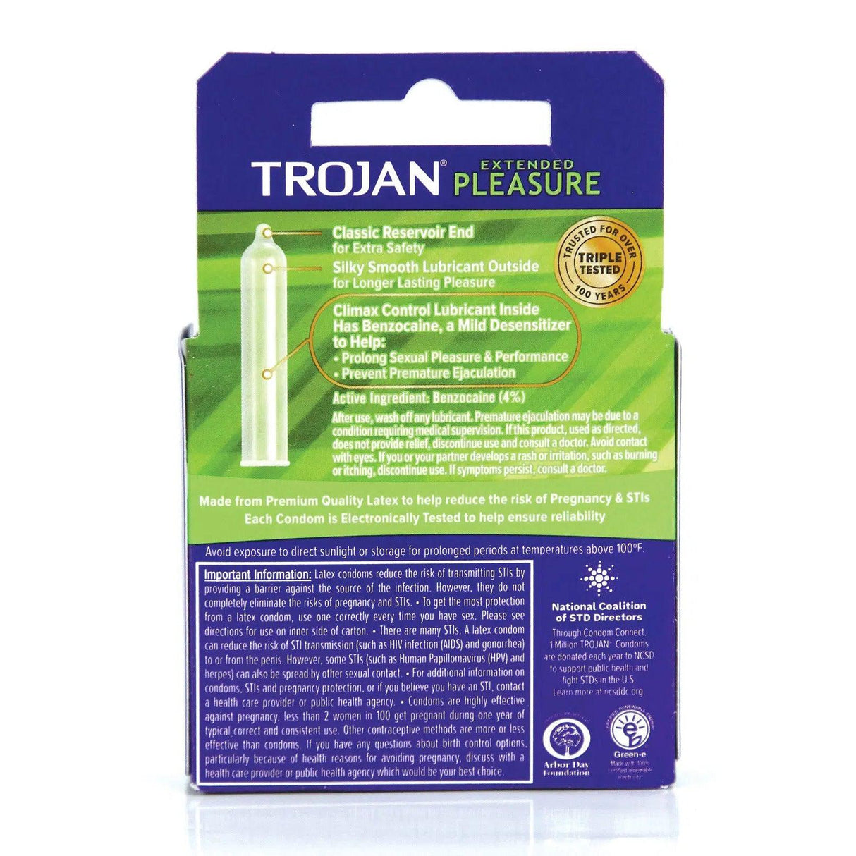 Trojan Extended Pleasure Condoms with Climax Control Lubricant