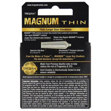 Trojan Magnum Thin Large Size Condoms - Box Of 3