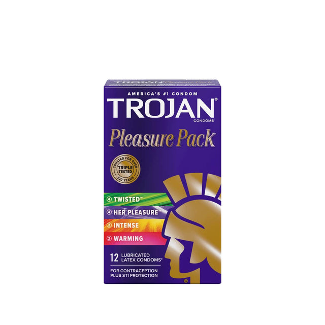 Trojan Pleasure Pack Condoms - Box Of 12