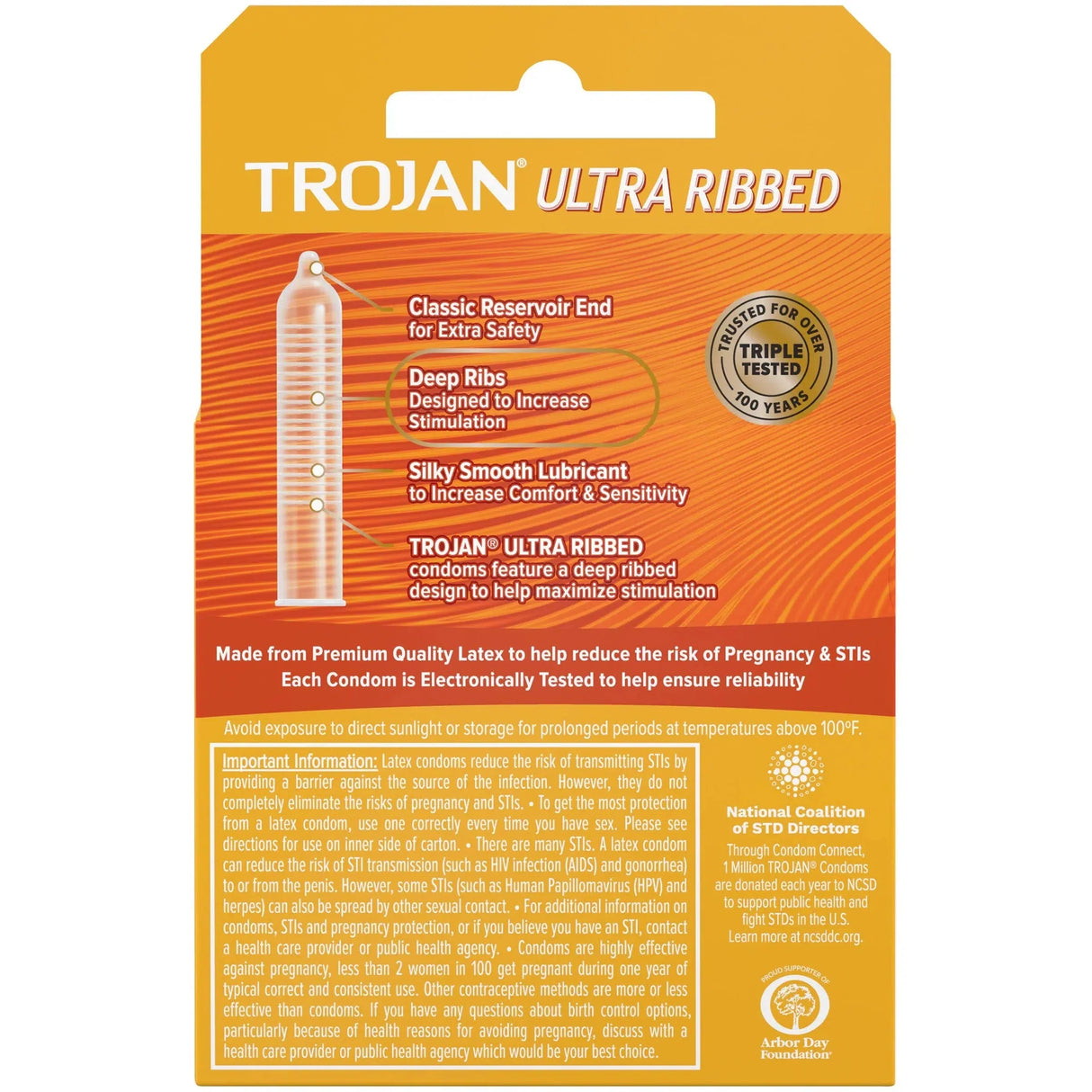 Trojan Stimulations Ultra Ribbed Condoms - Box Of 3